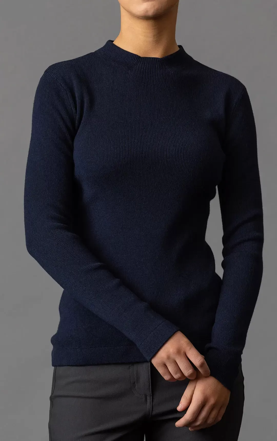 12GG MOCK NECK RIB KNIT - CLEARANCE