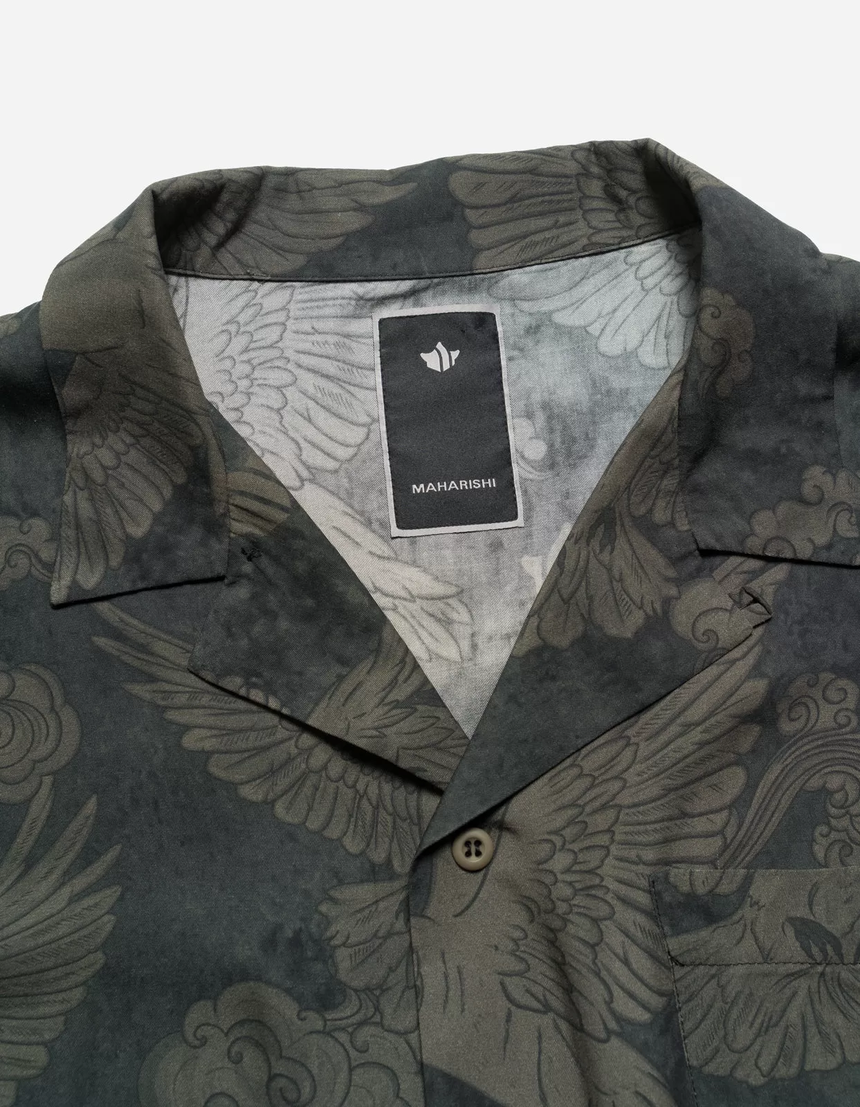 1394 Peace Dove Camp Collar Shirt Black