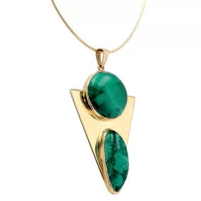 14k Yellow gold chocker arrow malachite arrow