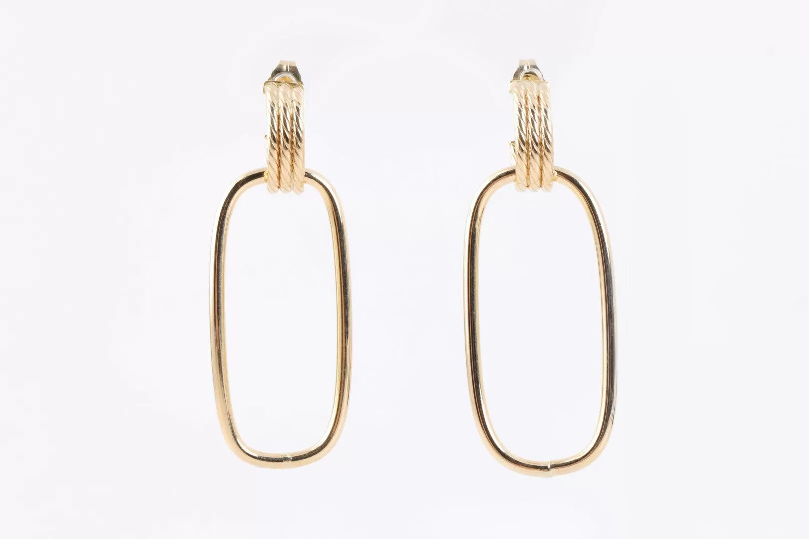 14k Yellow Gold Dangle Huggie Earrings (2.73g.)