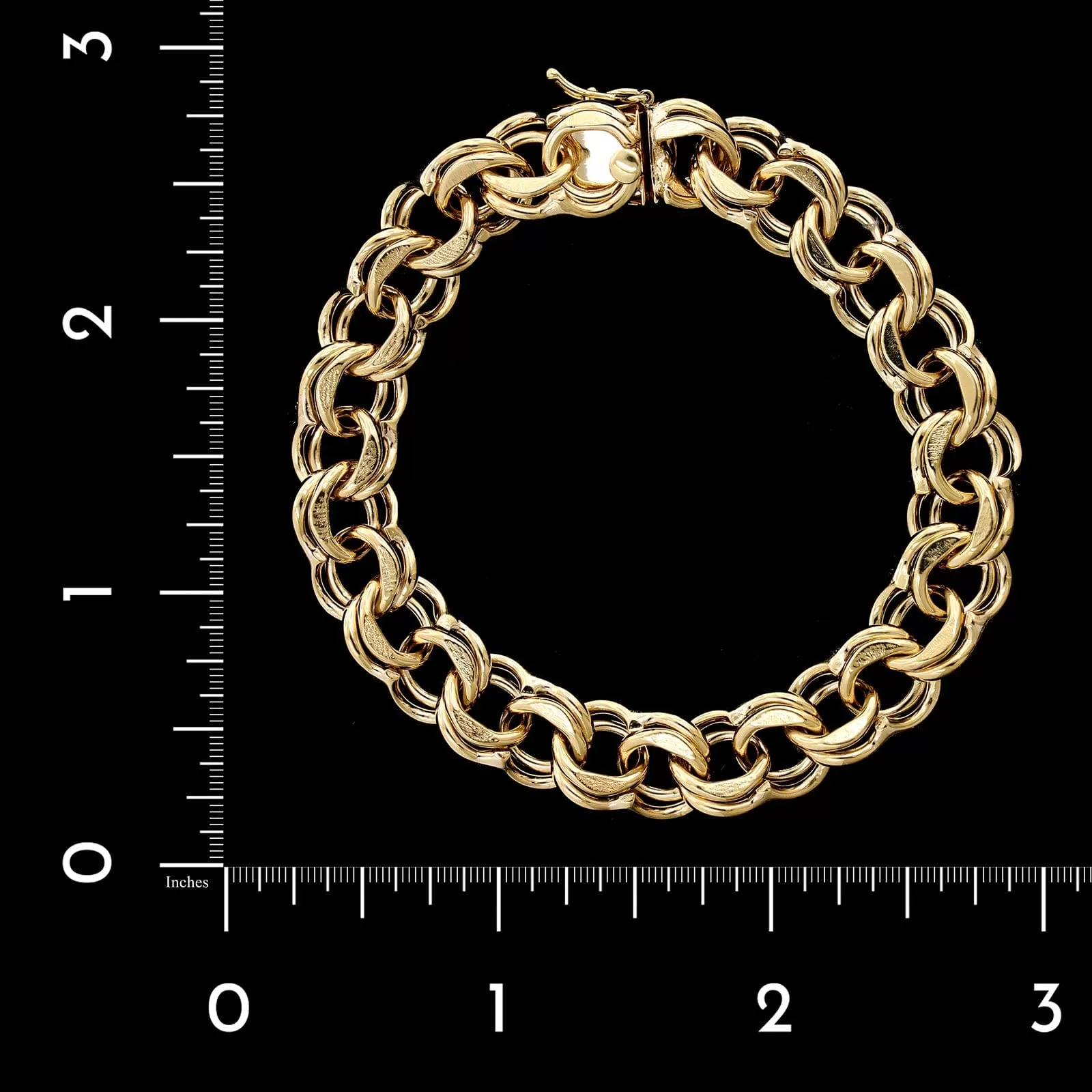 14K Yellow Gold Estate Double Link Charm Bracelet