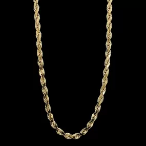 14K Yellow Gold Estate Flat Rope Chain