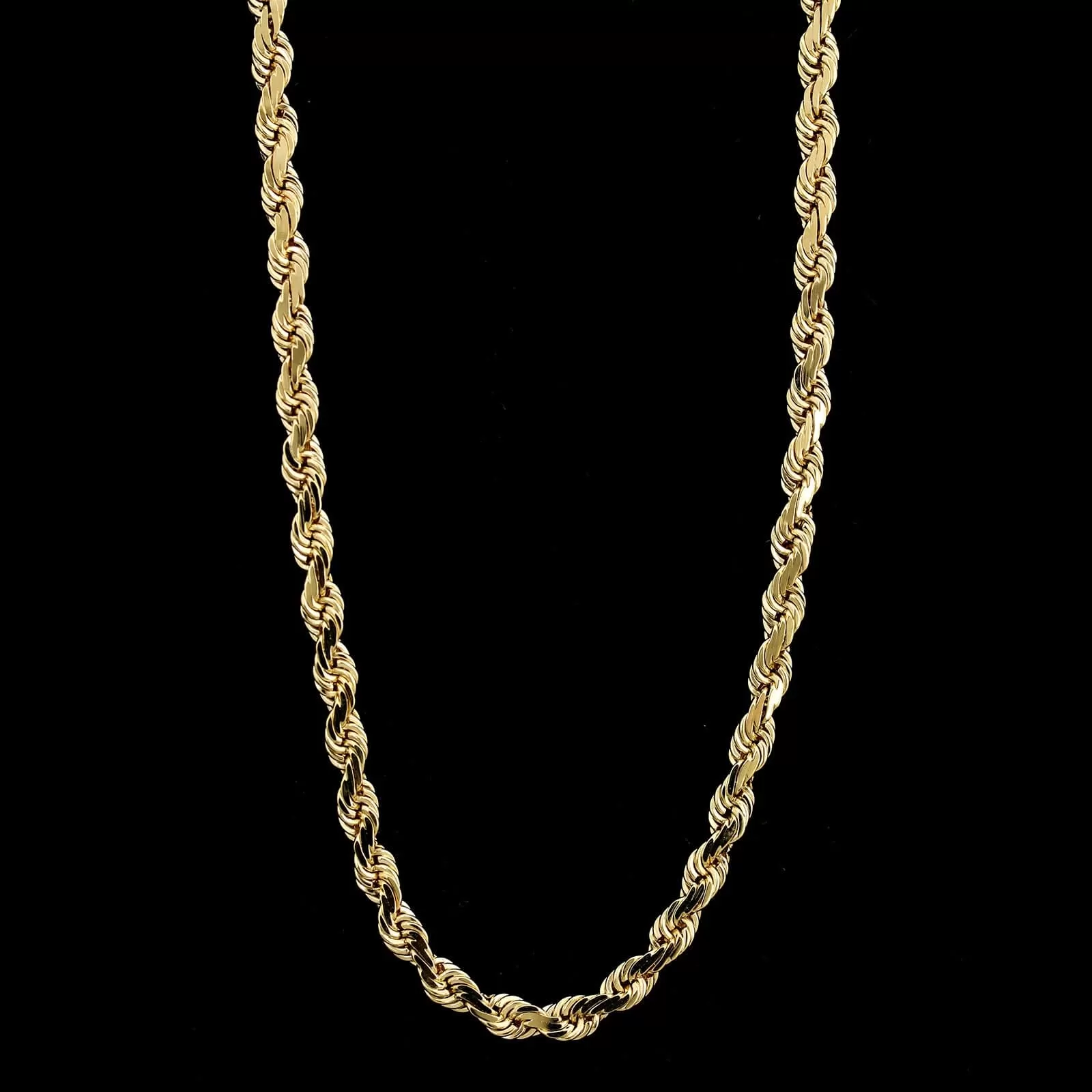 14K Yellow Gold Estate Flat Rope Chain