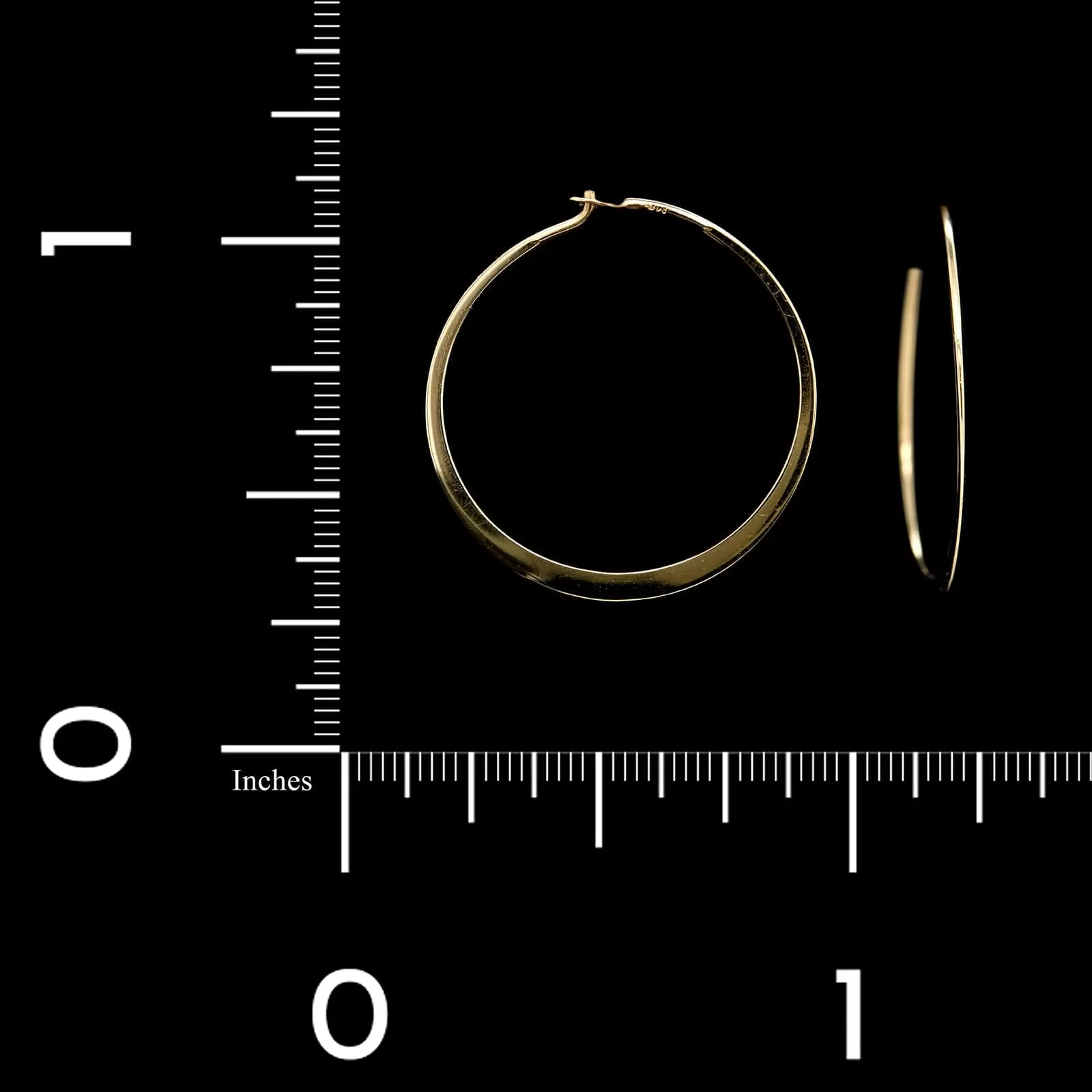 14K Yellow Gold Estate Hoop Earrings