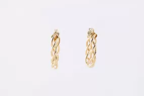 14k Yellow Gold Twisted Hoop Earrings (2.35g.)