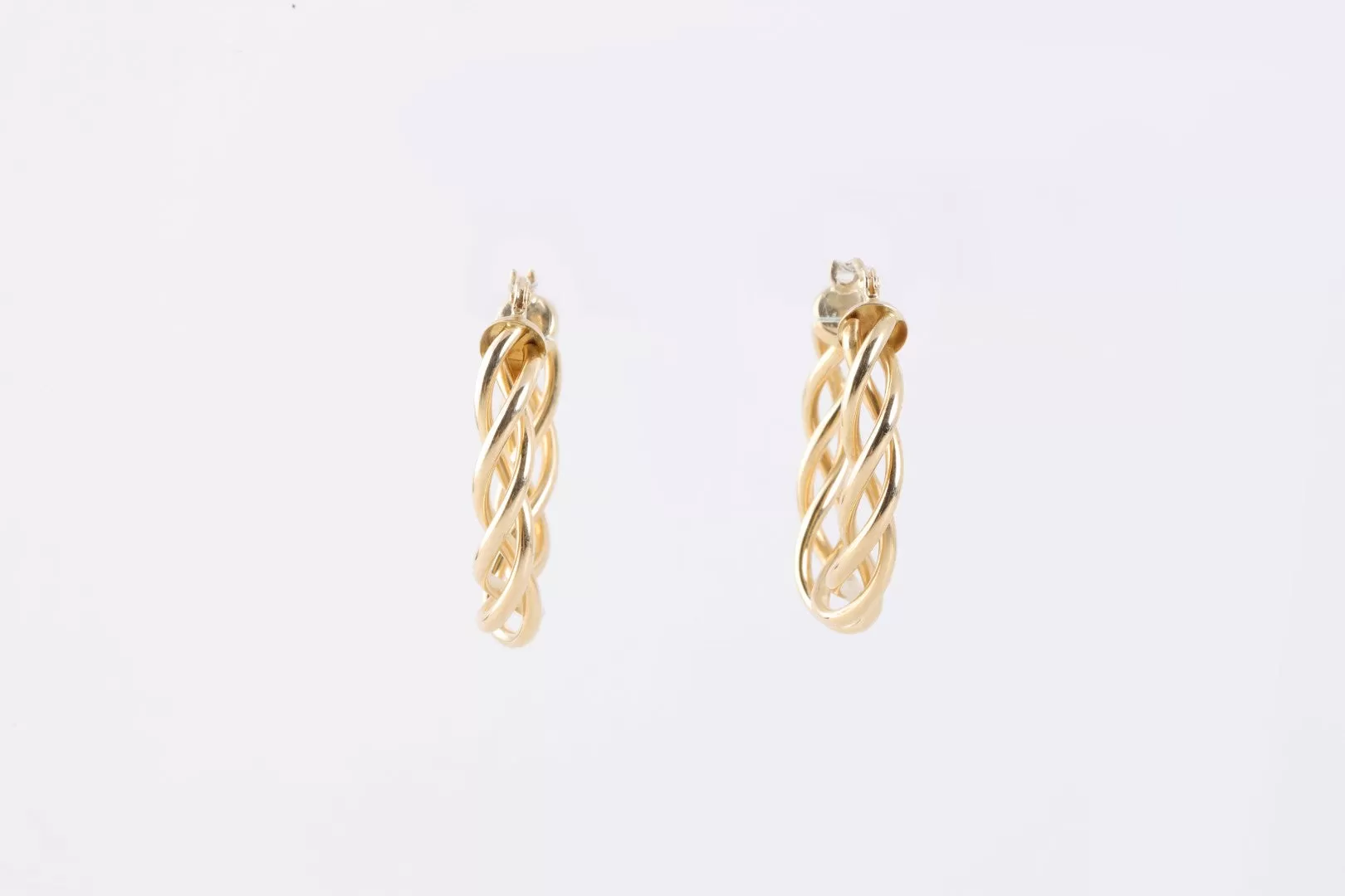 14k Yellow Gold Twisted Hoop Earrings (2.35g.)