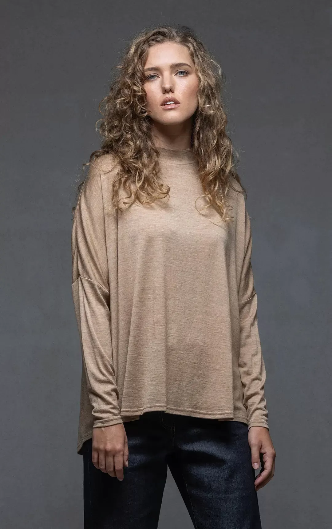 180GSM MERINO MOCKNECK TOP