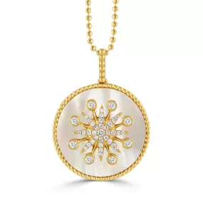 18k Starburst Medallion Necklace