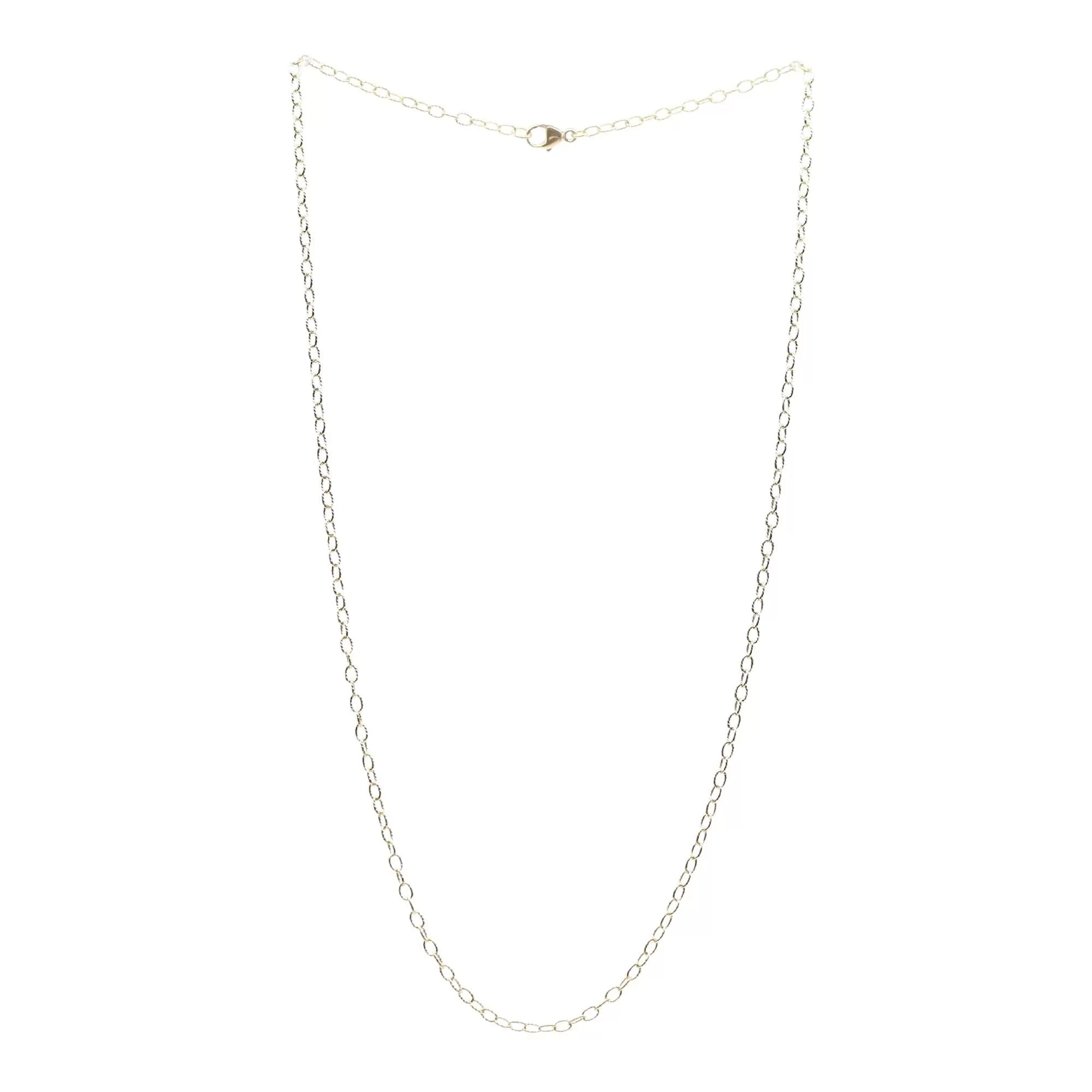 18K YELLOW GOLD 18-INCH TWISTED WIRE CABLE CHAIN NECKLACE