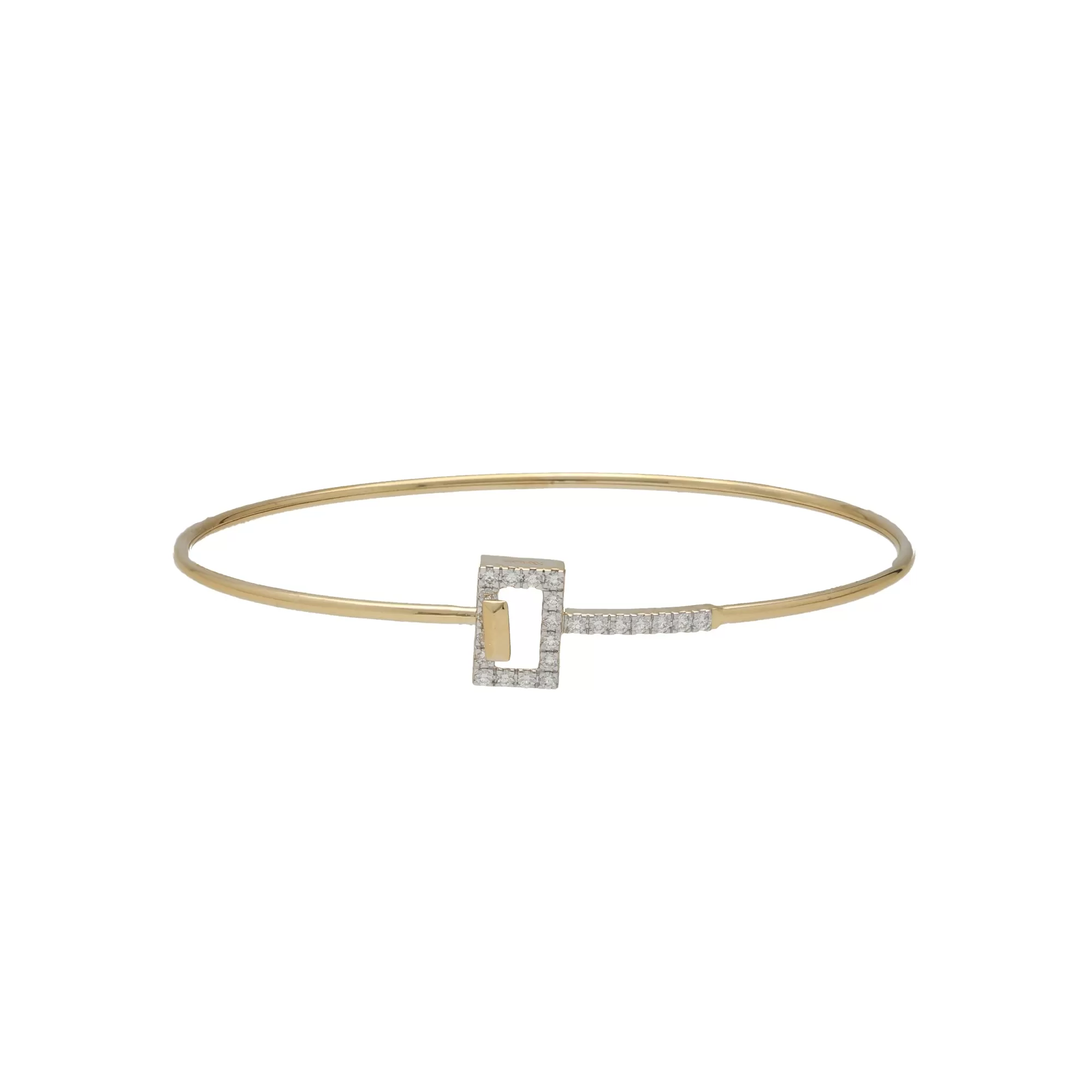 18K Yellow Gold & 0.26 Carat Diamond Bangle (3.9gm)