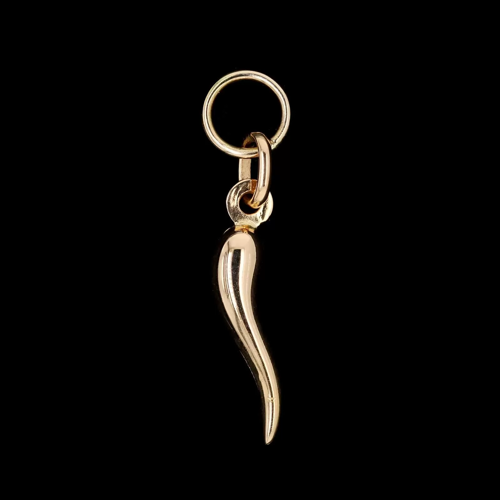 18K Yellow Gold Estate Italian Horn Charm