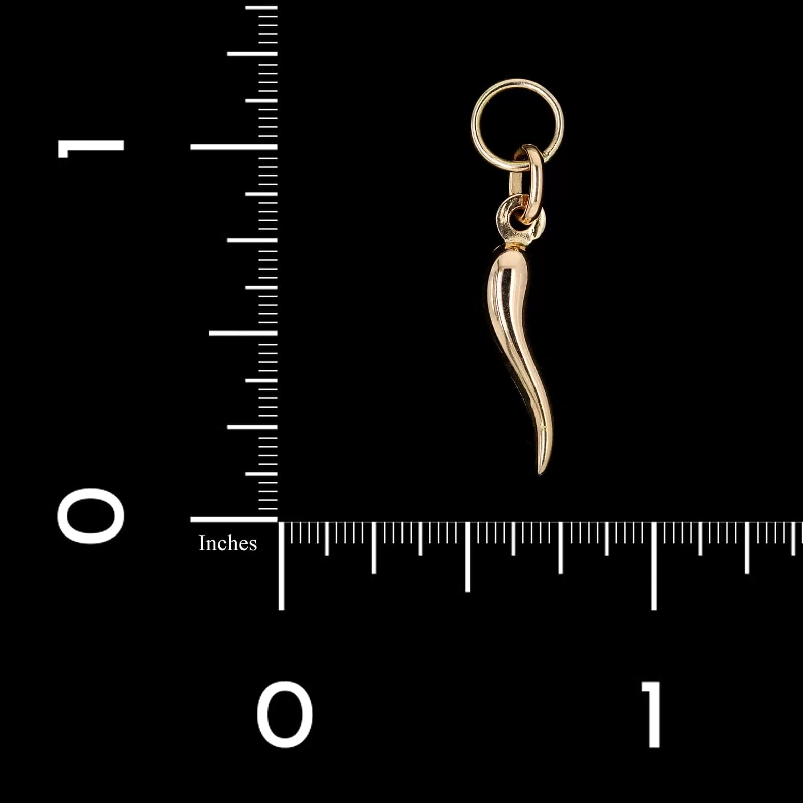 18K Yellow Gold Estate Italian Horn Charm