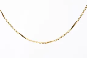 18" 24k Yellow Gold Station Chain Necklace (15.30g.)