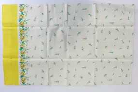 1940s Yellow Floral Print Feedsack Pillowcase (2 Available)