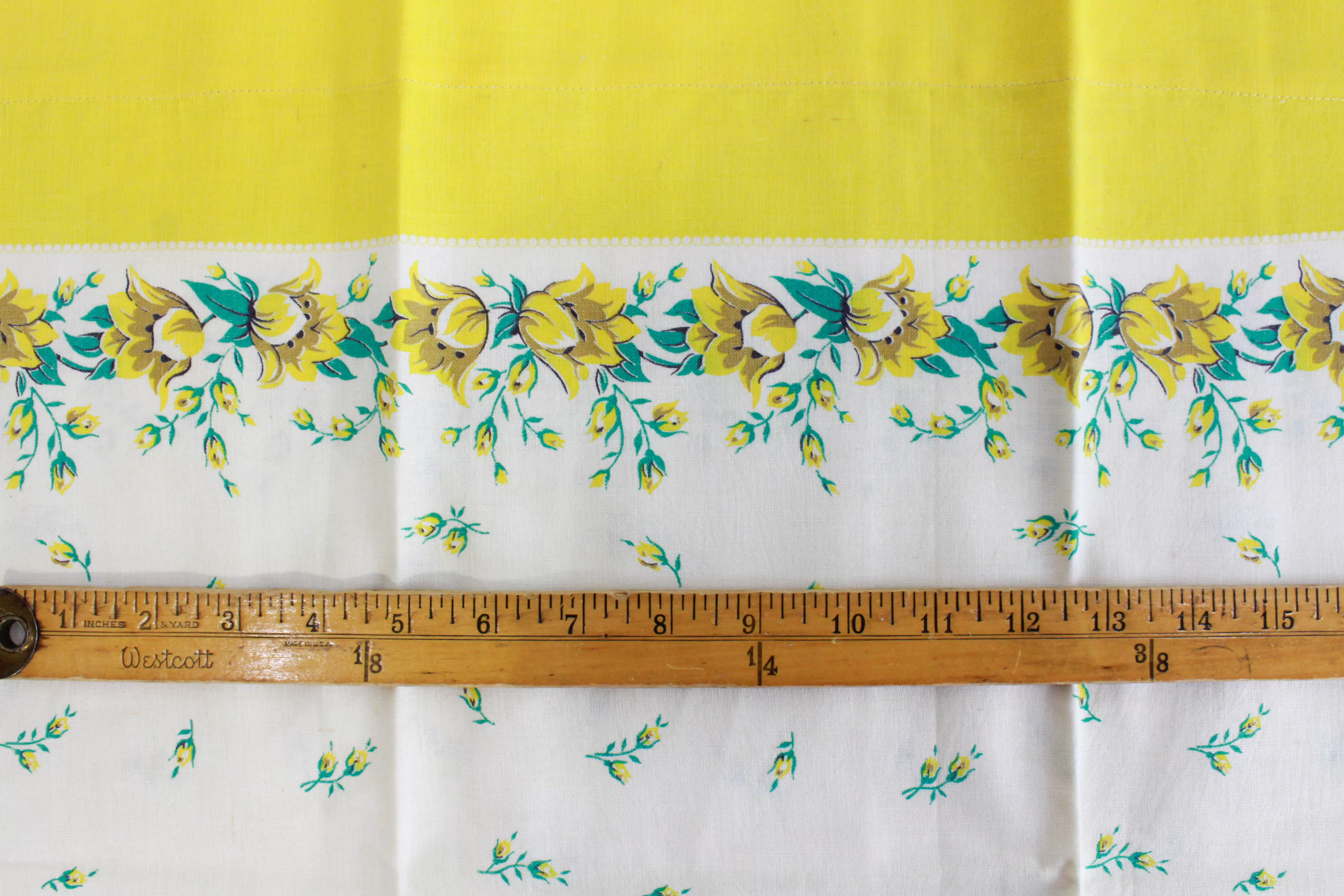 1940s Yellow Floral Print Feedsack Pillowcase (2 Available)