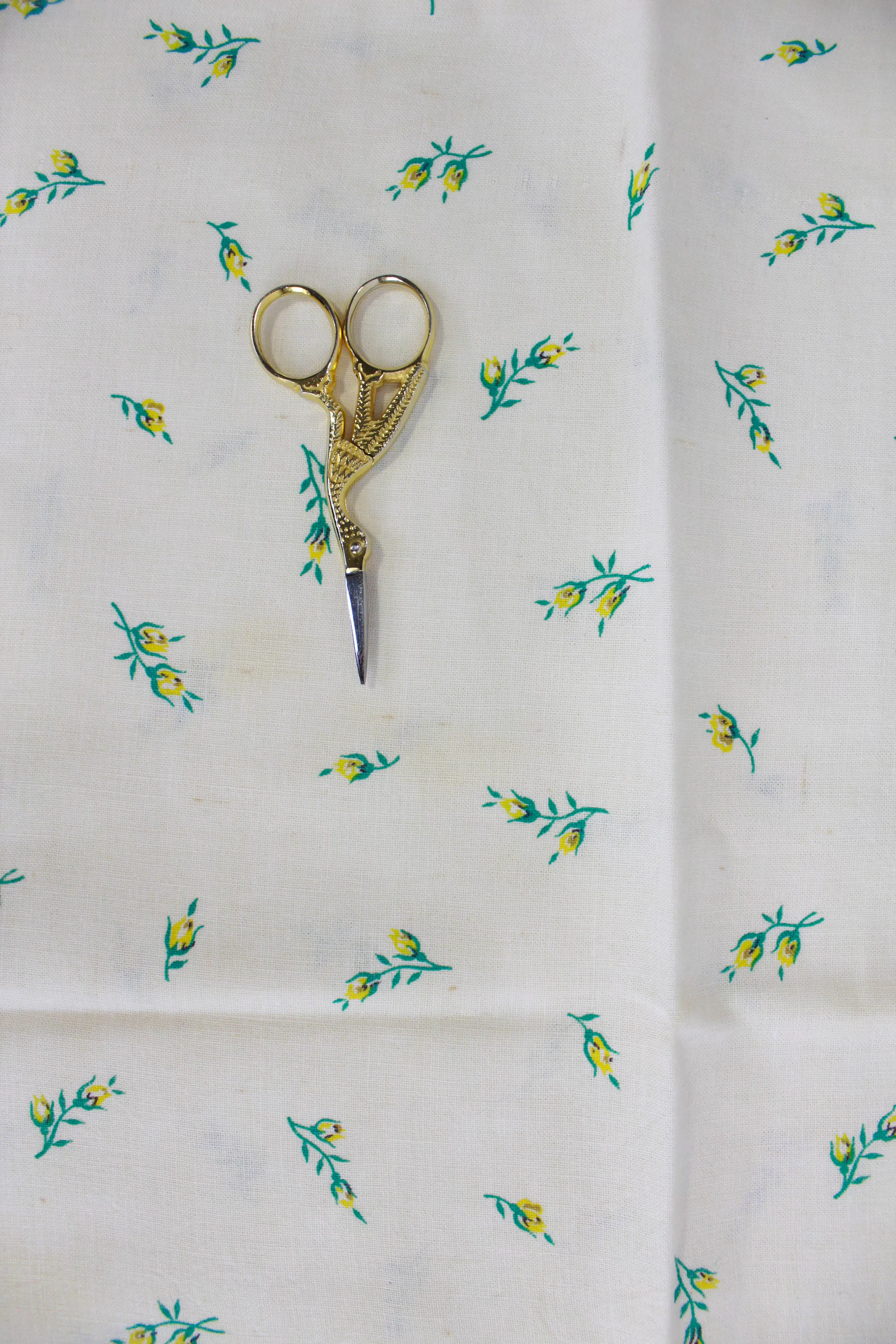 1940s Yellow Floral Print Feedsack Pillowcase (2 Available)