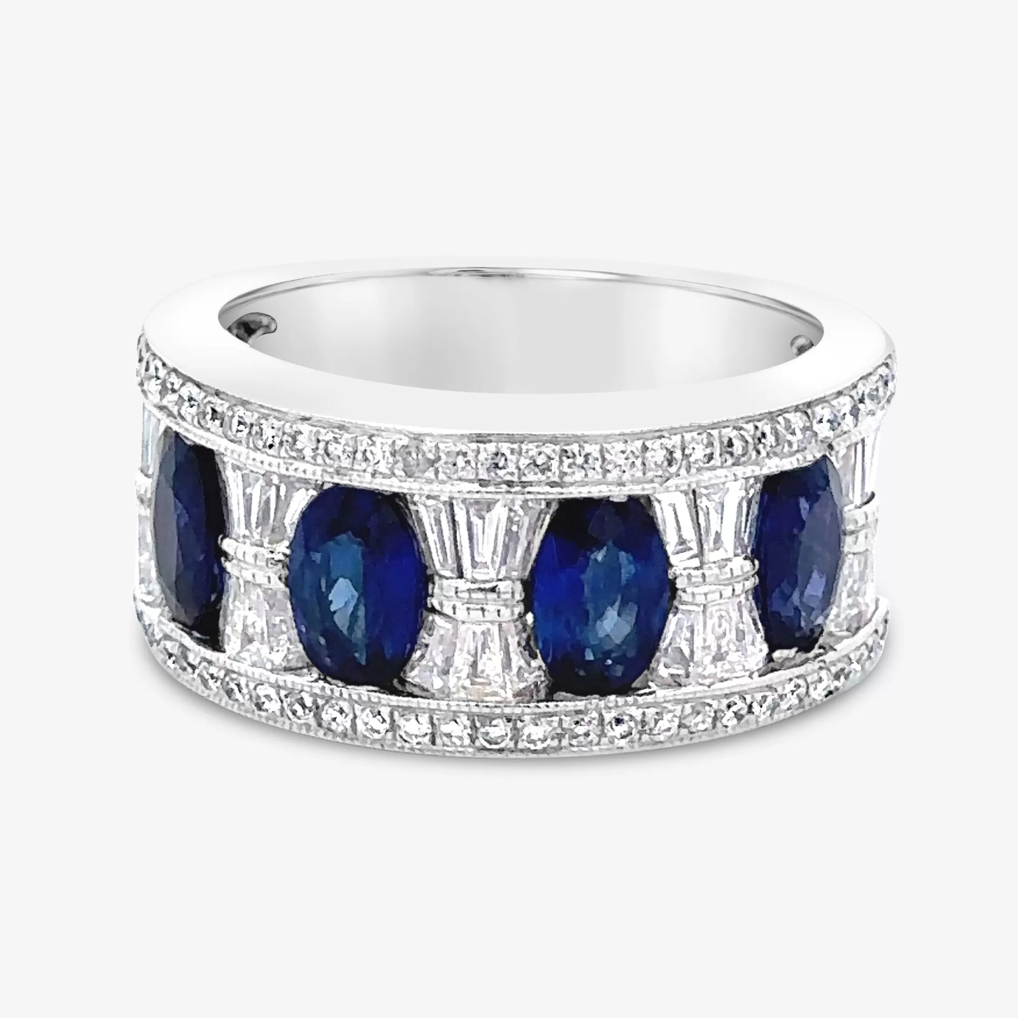 1.97ct Blue Sapphire & Diamond Ring