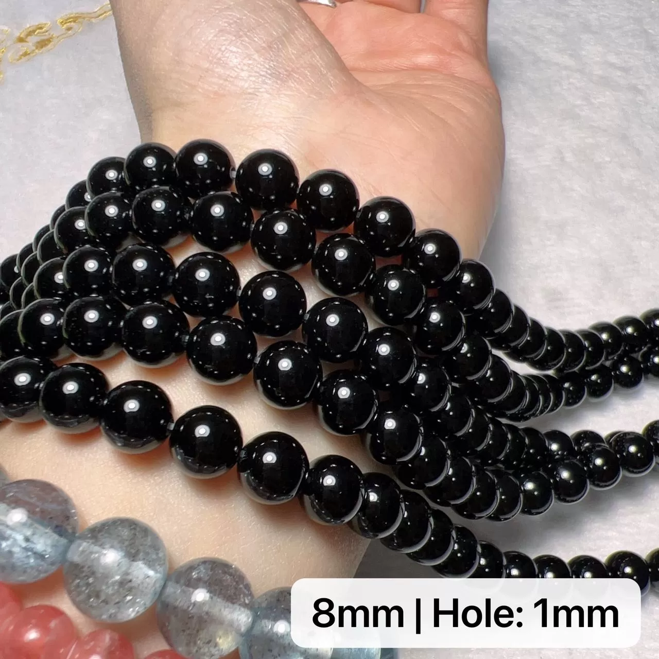 4-12mm Heat-treated Black Onyx Round Bead Strands for DIY Jewelry Project