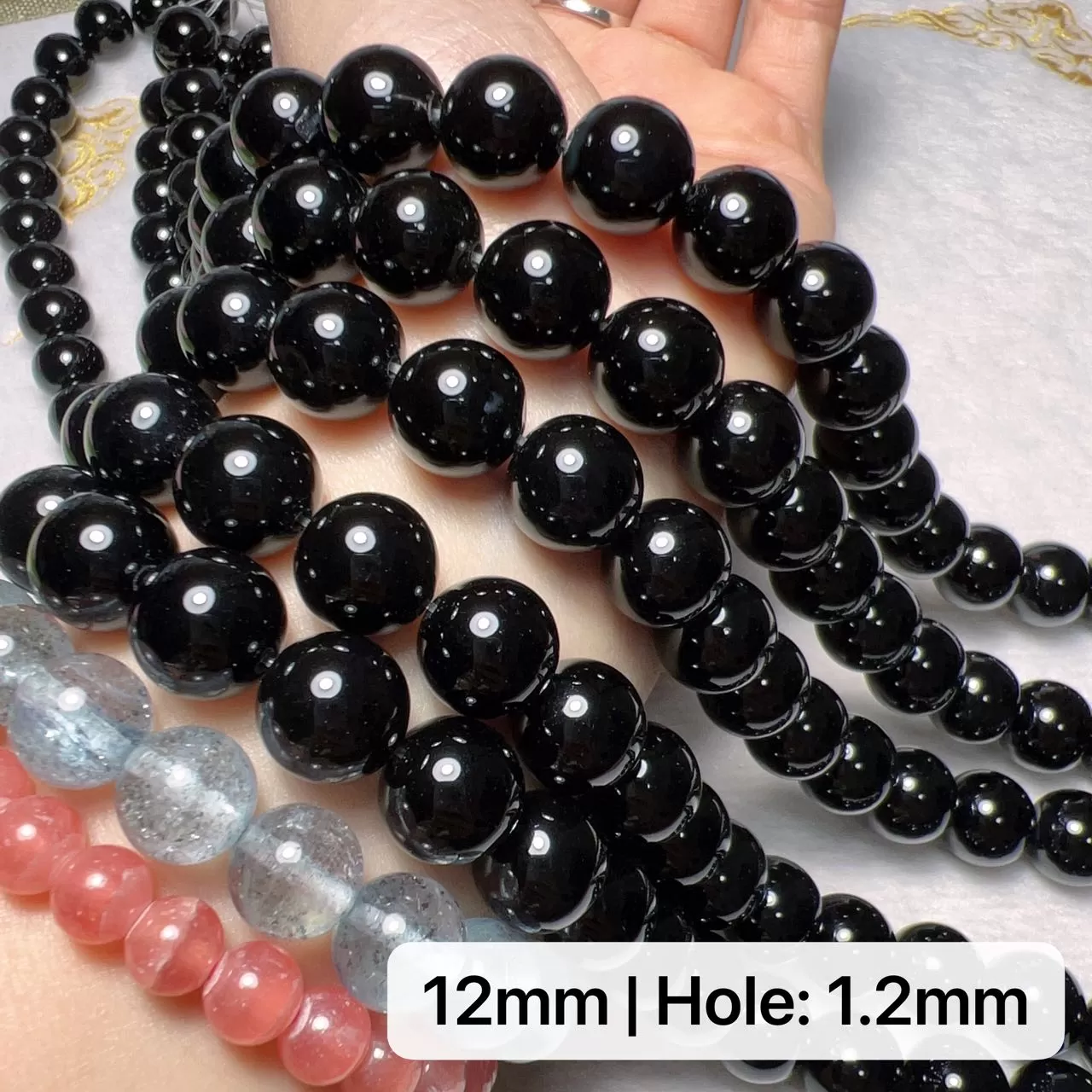 4-12mm Heat-treated Black Onyx Round Bead Strands for DIY Jewelry Project