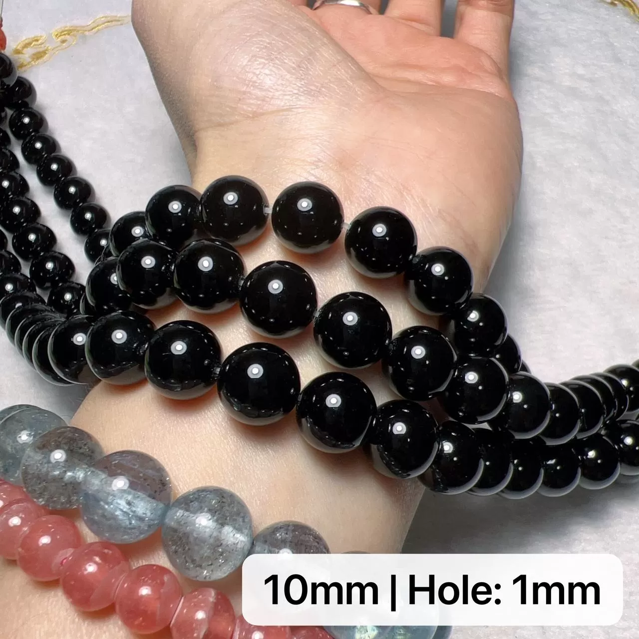 4-12mm Heat-treated Black Onyx Round Bead Strands for DIY Jewelry Project