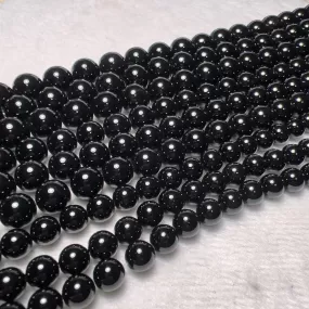 4-12mm Heat-treated Black Onyx Round Bead Strands for DIY Jewelry Project