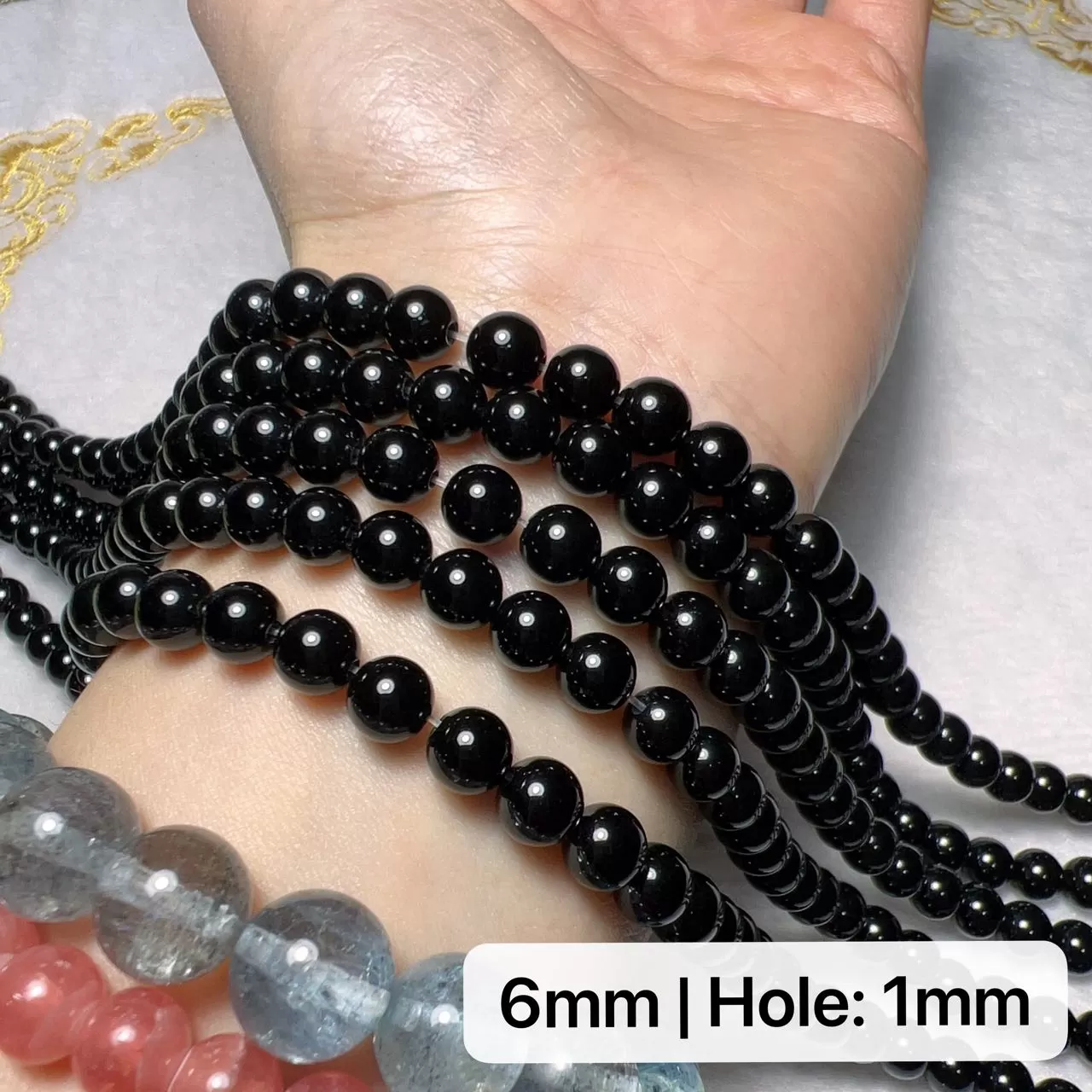 4-12mm Heat-treated Black Onyx Round Bead Strands for DIY Jewelry Project