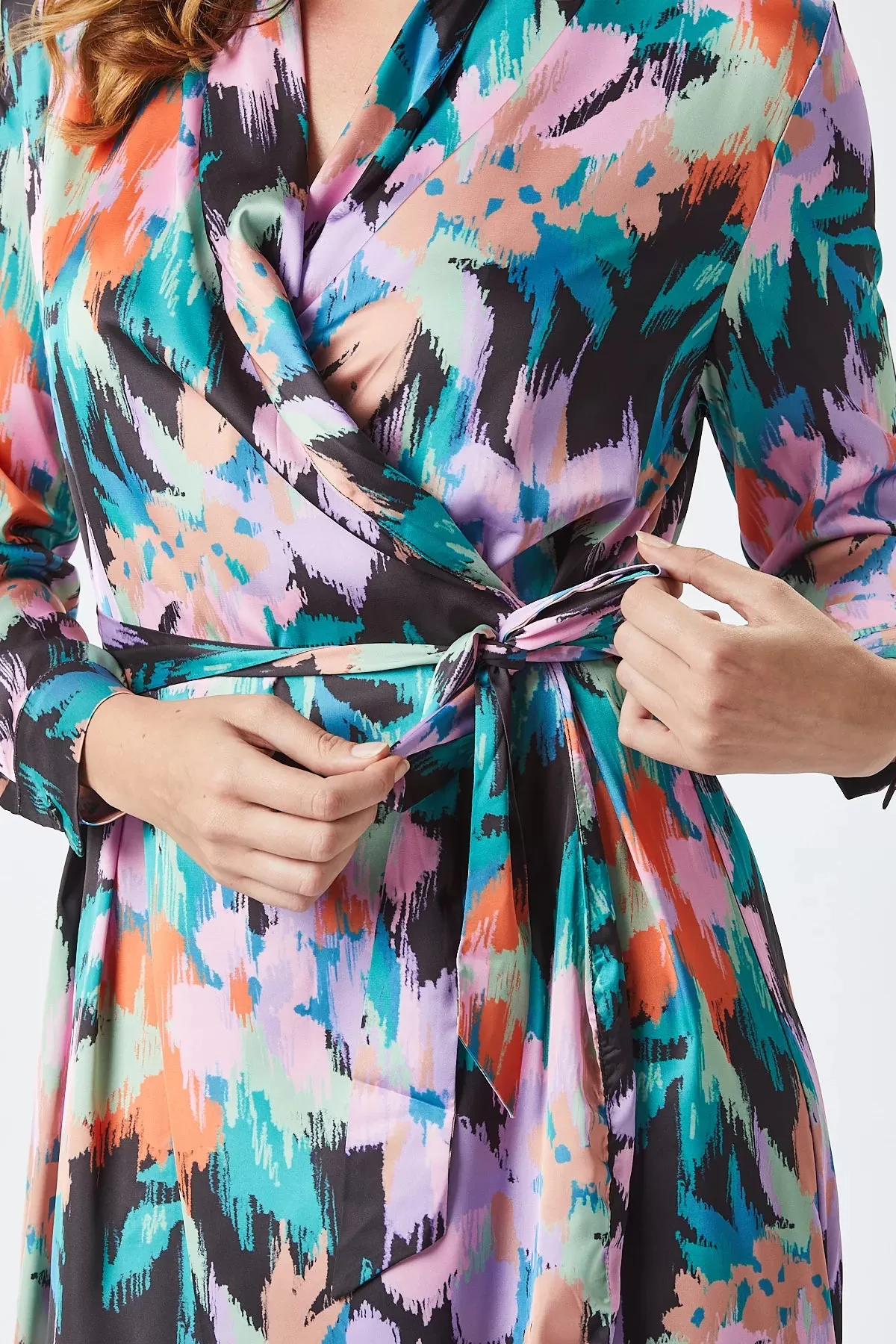 4-A1216 Brock Oriental Style Wrap Dress