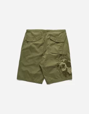 5099 Maha Tiger Loose Snoshorts Olive OG-107F