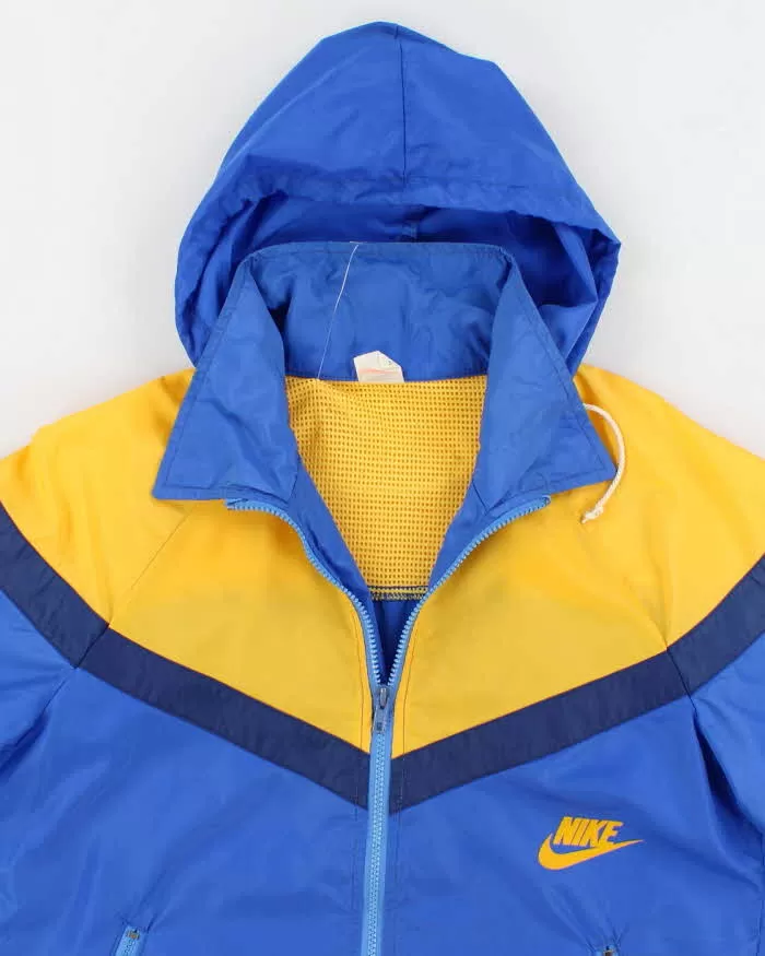 80's Vintage Men's Blue Nike Windbreaker Jacket - M