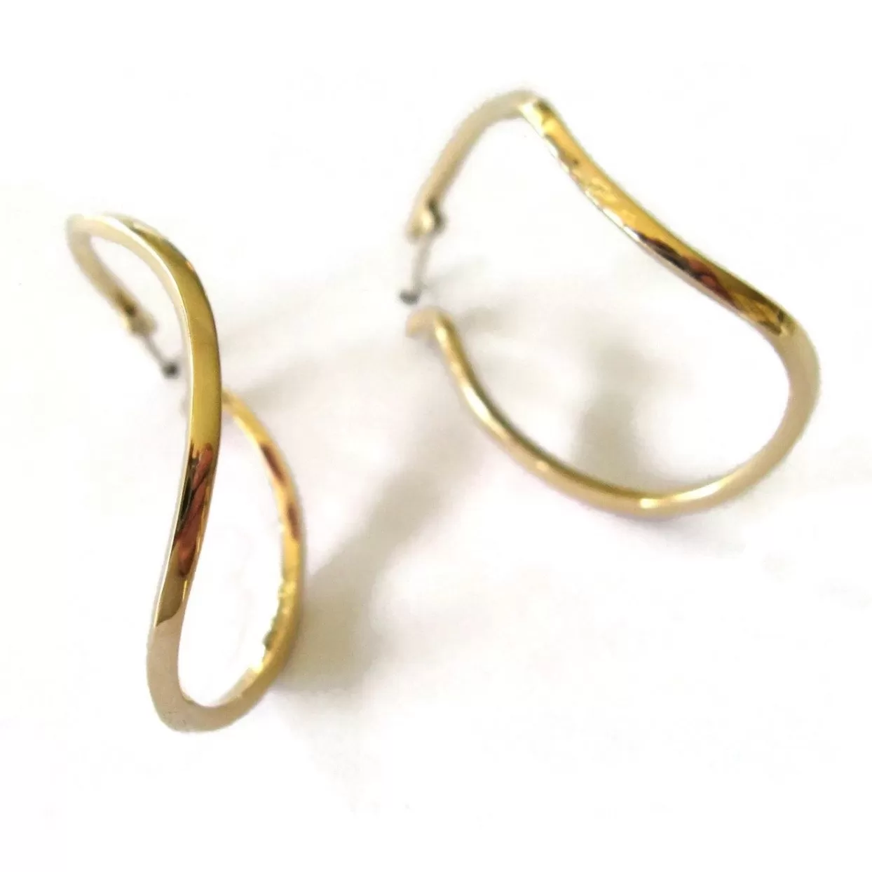 A & Furst - Aqua - Large Hoop Earrings, 18k Yellow Gold