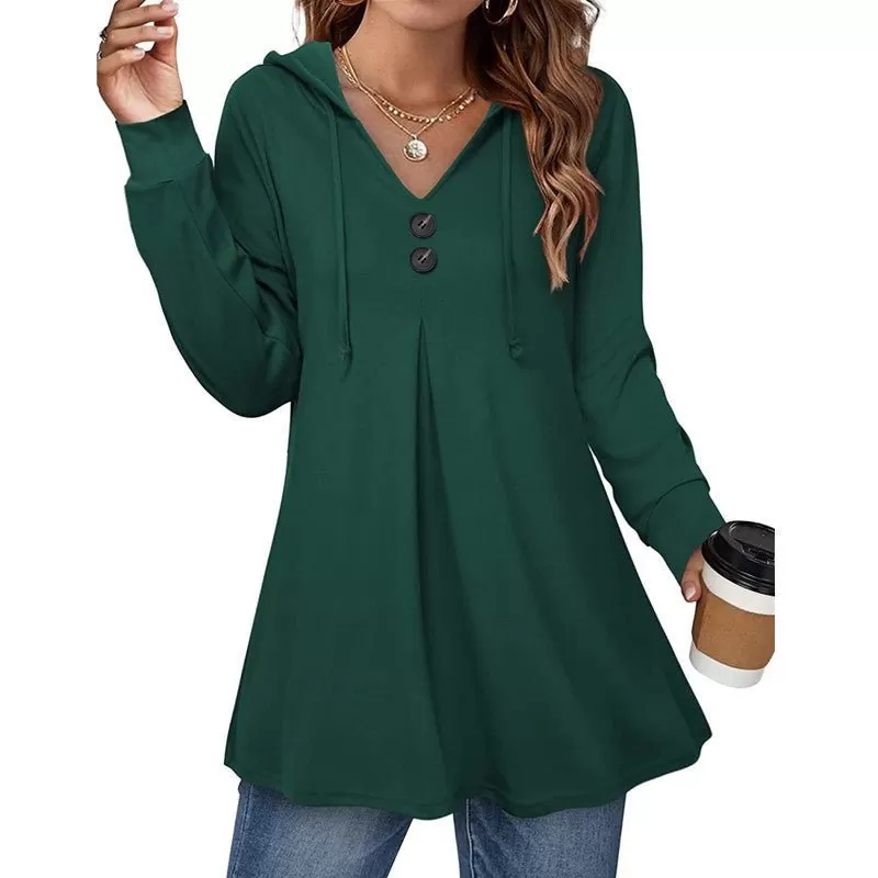 A-Line Tunic with V-neck and Buttons