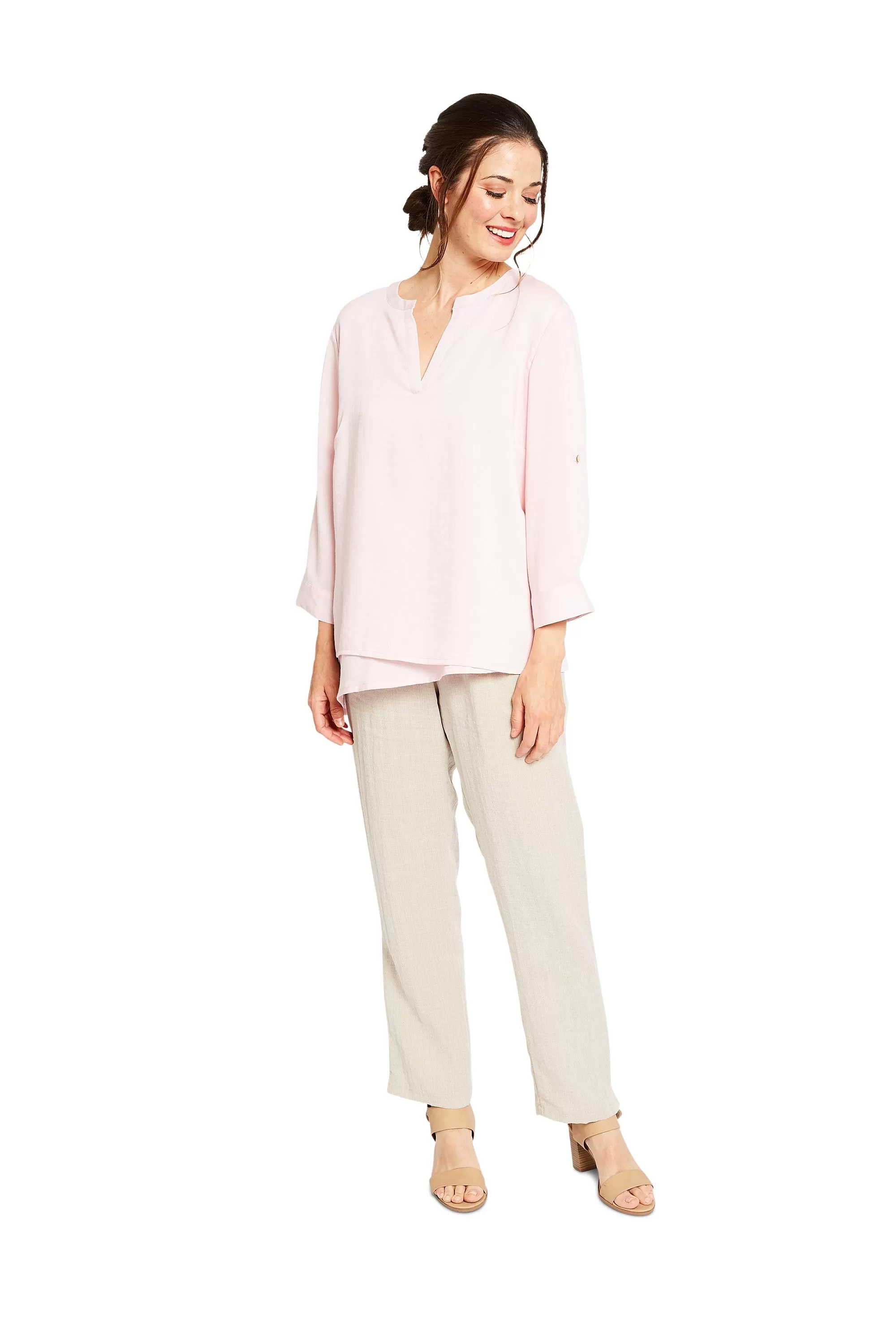 AA300 - Olivia Pullover Linen Blouse