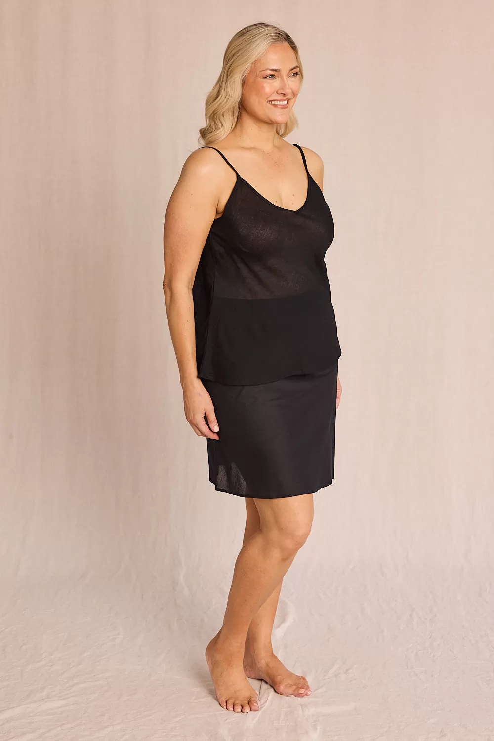 Adrift Cotton Cami in Black