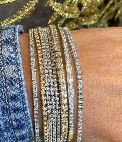 AFJ Diamond Collection  - Tennis Bracelet with Diamonds, Yellow Gold