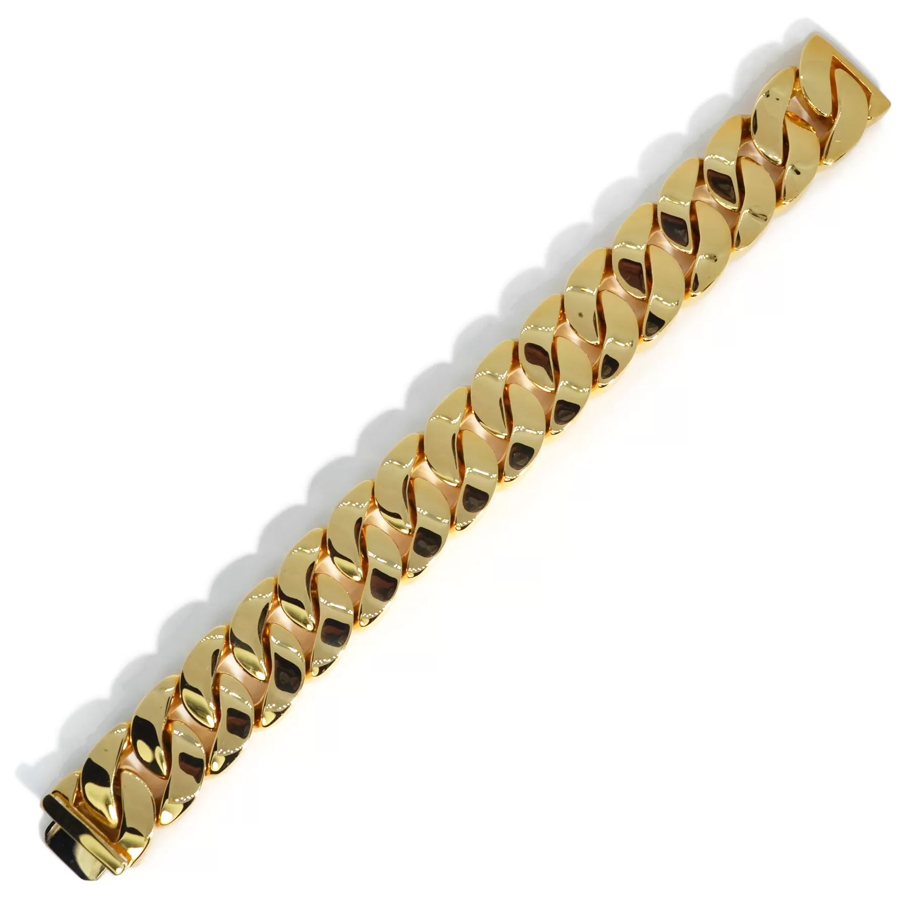 AFJ Gold Collection - Gourmette Link Chain Bracelet, 18k Yellow Gold