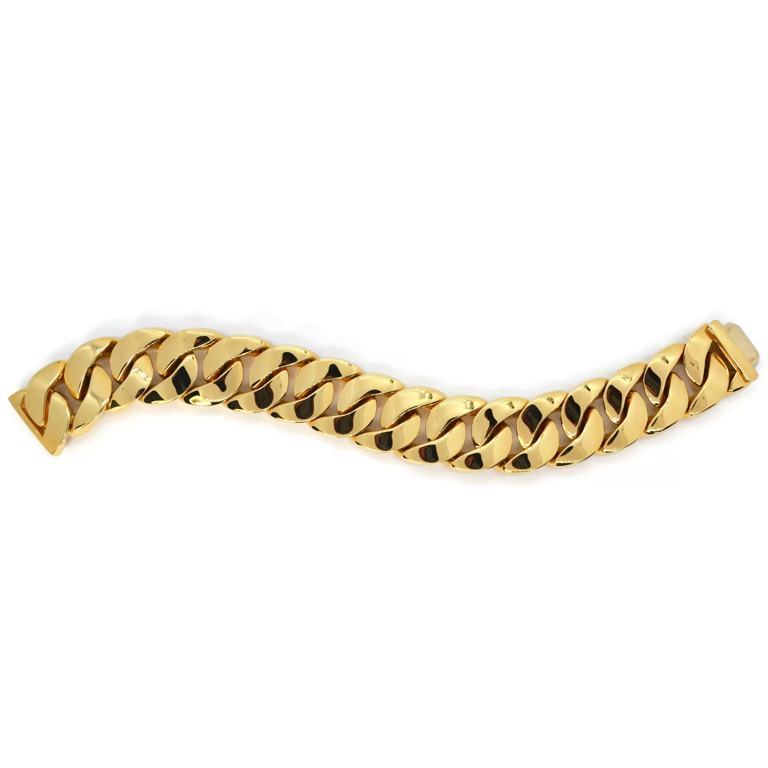 AFJ Gold Collection - Gourmette Link Chain Bracelet, 18k Yellow Gold