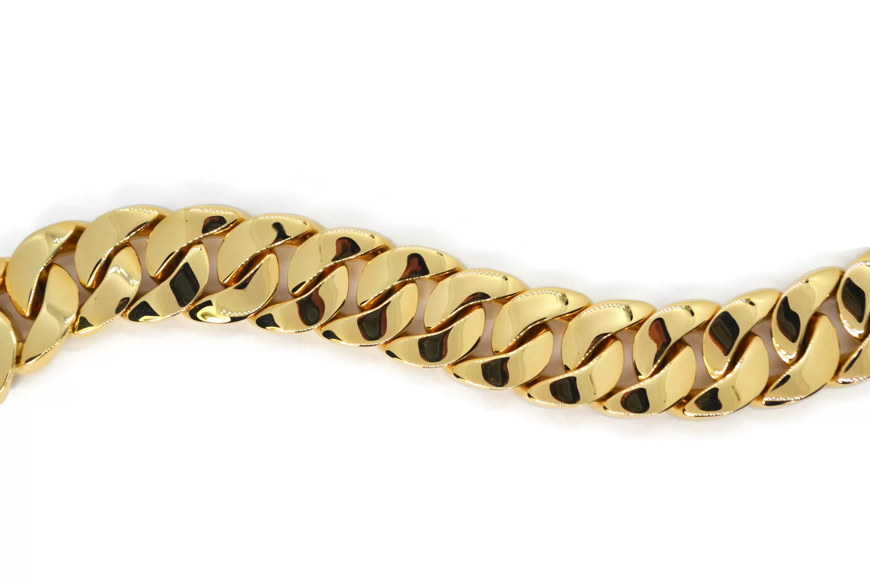 AFJ Gold Collection - Gourmette Link Chain Bracelet, 18k Yellow Gold