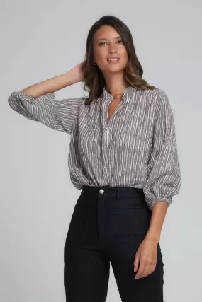 Agatha Top - Grey Stripe