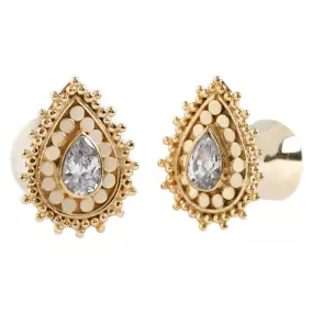 Aja Plugs - Yellow Gold Plated - CZ