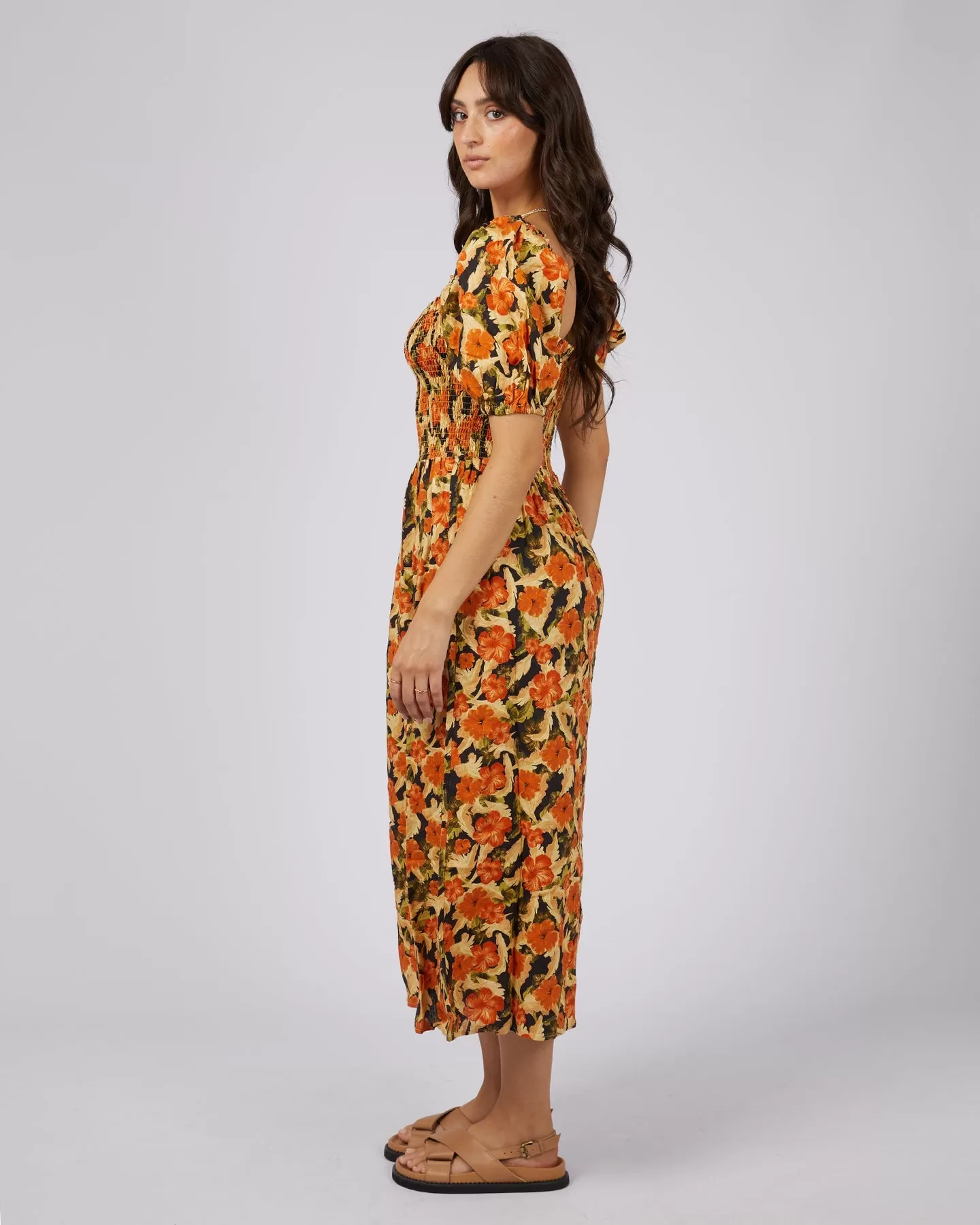 All About Eve Margot Floral Shirred Dress - Print