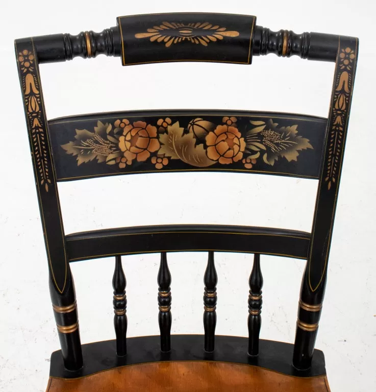 American Folk Style Stenciled Side Chairs