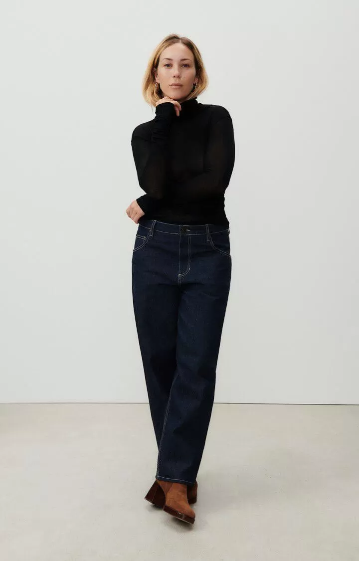 American Vintage Turtleneck Long Sleeve Top - Black