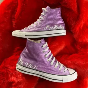 Amethyst Wedding Glitter Converse