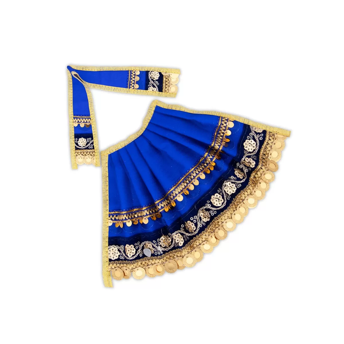 Amman Pavadai Thavani - 5 x 10 Inches | Mata Dress/ Devi Vastra/ Golden Border Mata Poshak for Deity