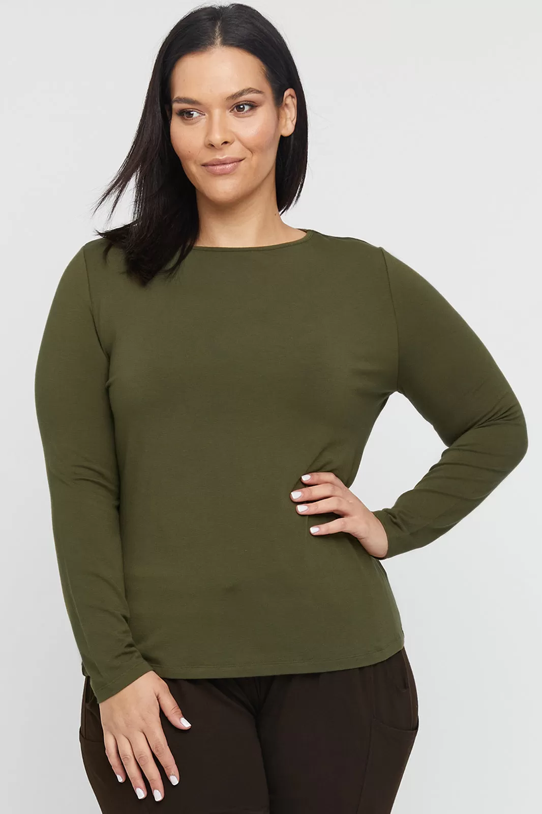 Amy Boatneck Top - Dark Olive