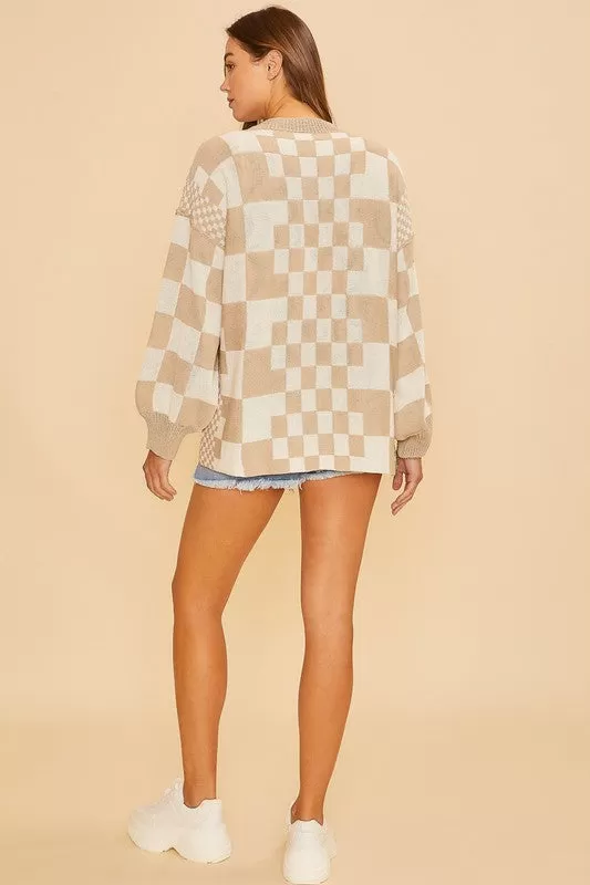 Annie Checkerboard Cardi