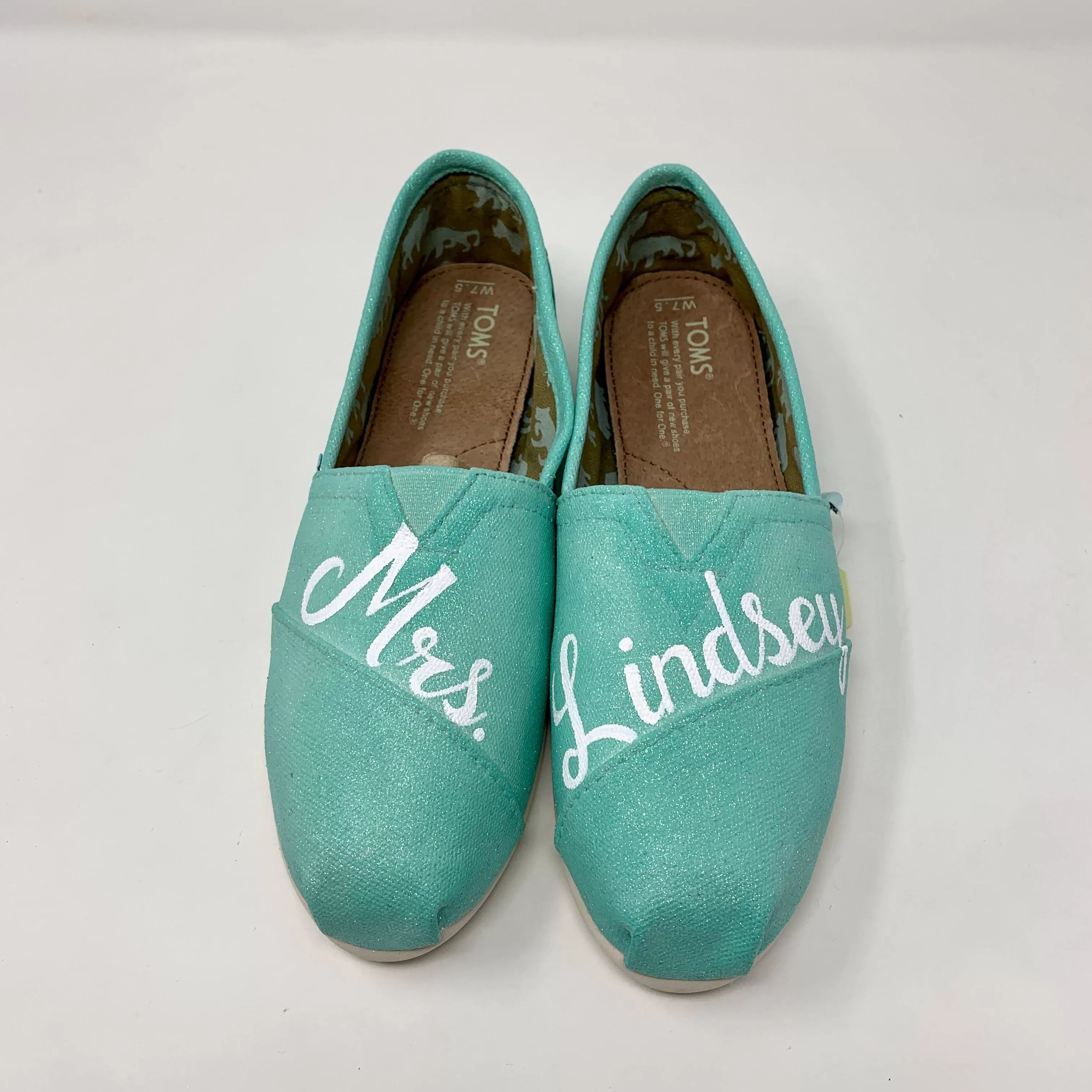 Aqua Glitter Wedding Shoes