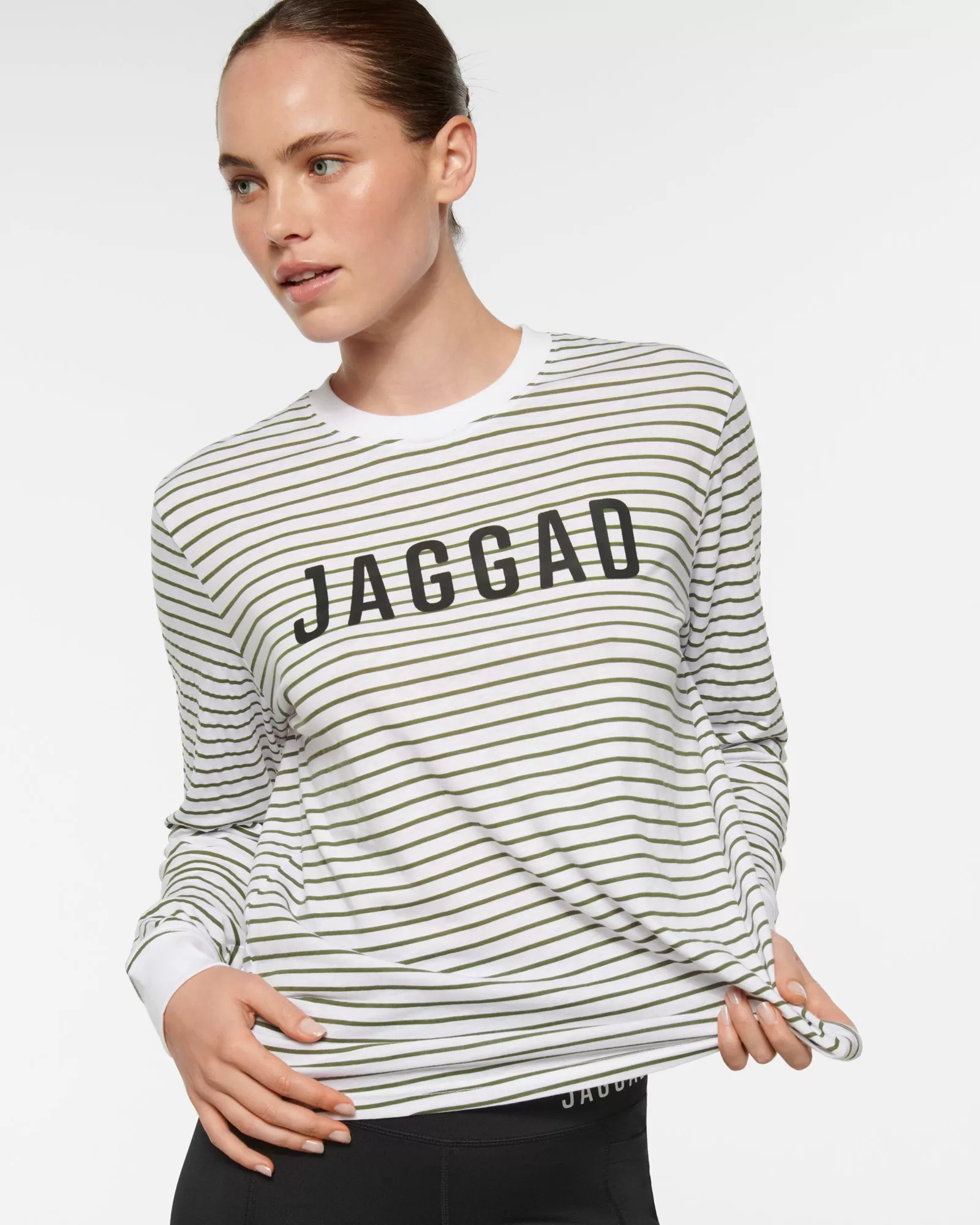 ARENA LONG SLEEVE STRIPE TEE KHAKI