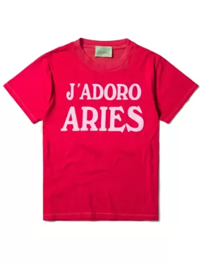 Aries Womens J'Adoro Aries SS Tee Baby Red