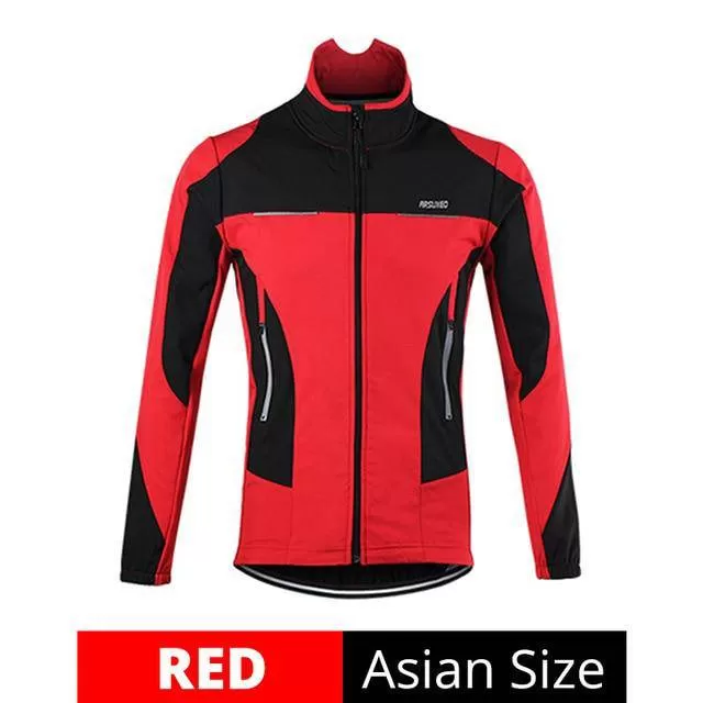 ARSUXEO Fleece Thermal Cycling Jacket Windproof Windbreaker